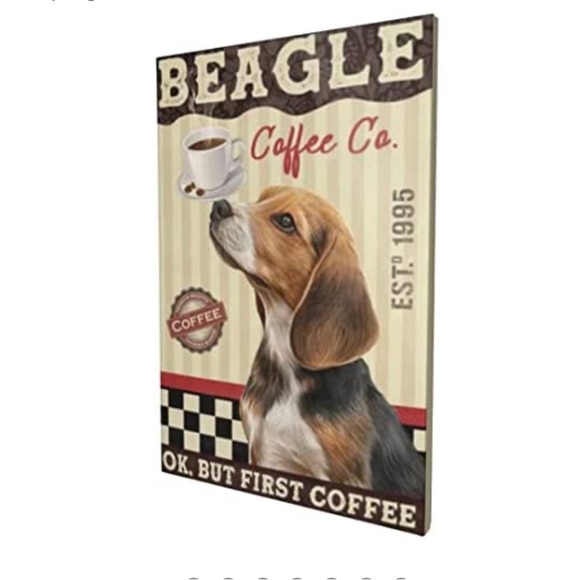 Beagle and Coffee - Dog and Coffee Canvas Wall decor - Picture 2 of 5